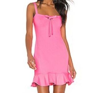 Susana Monaco Pink Ruffle Hem Dress XS